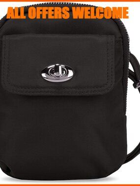 Anti-Theft Crossbody Phone Pouch with Locking Zippers RFID Blocking